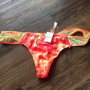 NWT extra low rise thong with flower pattern